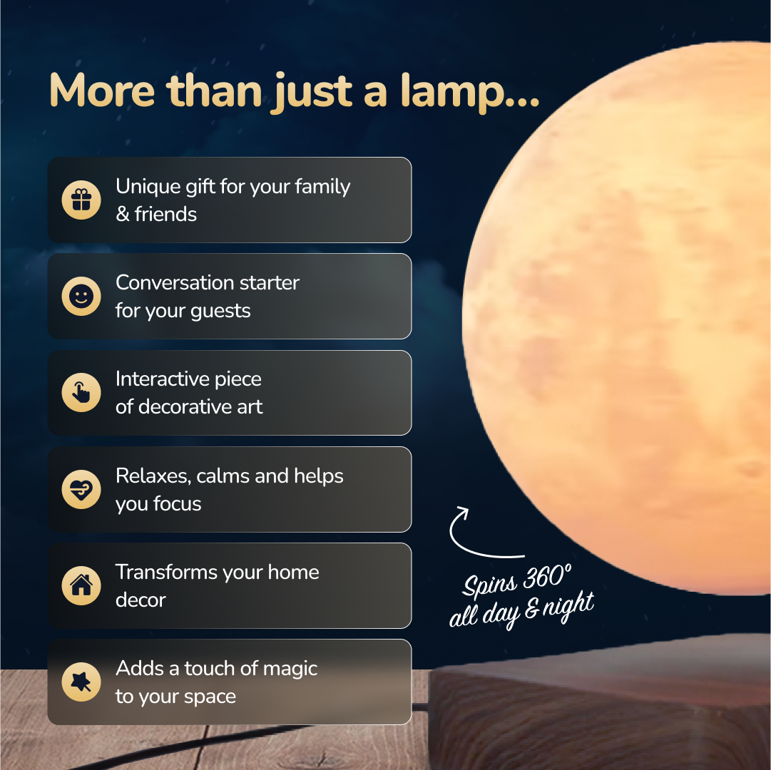 MOONFLOAT – Schwebende Mondlampe mit LED-Farbwechsel für beruhigende Atmosphäre