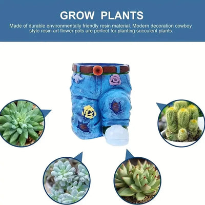 DenimBloom – Blumentopf in Jeans-Form