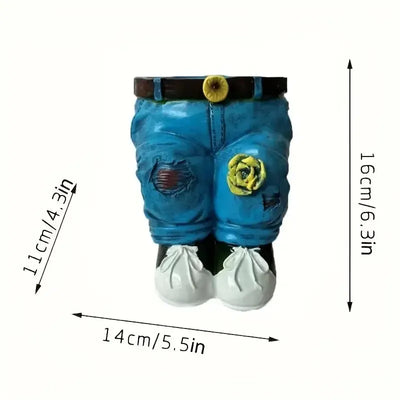DenimBloom – Blumentopf in Jeans-Form