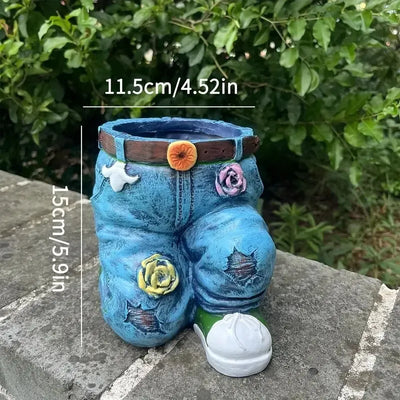 DenimBloom – Blumentopf in Jeans-Form